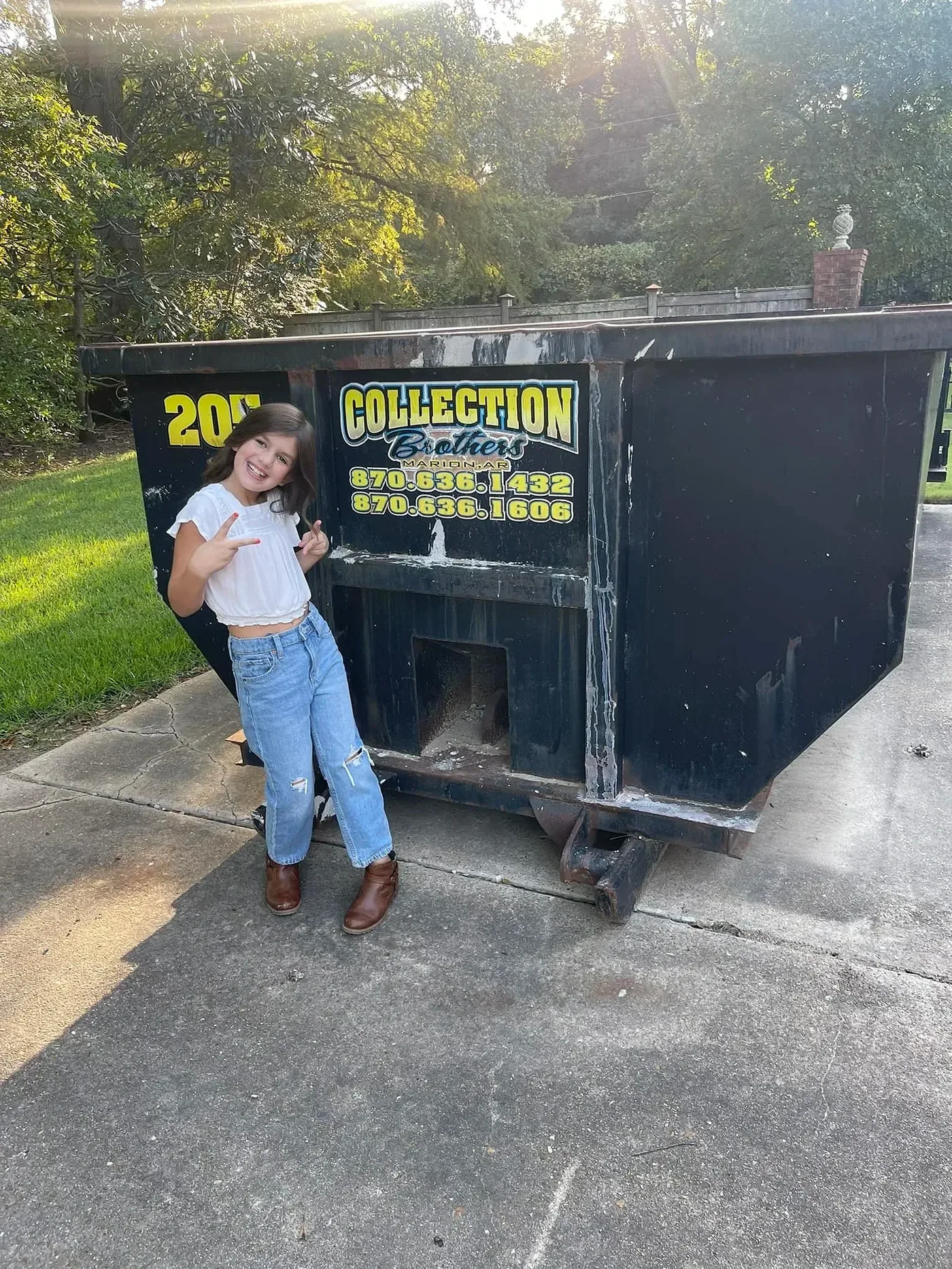 Customer with their Collection Brothers dumpster rental